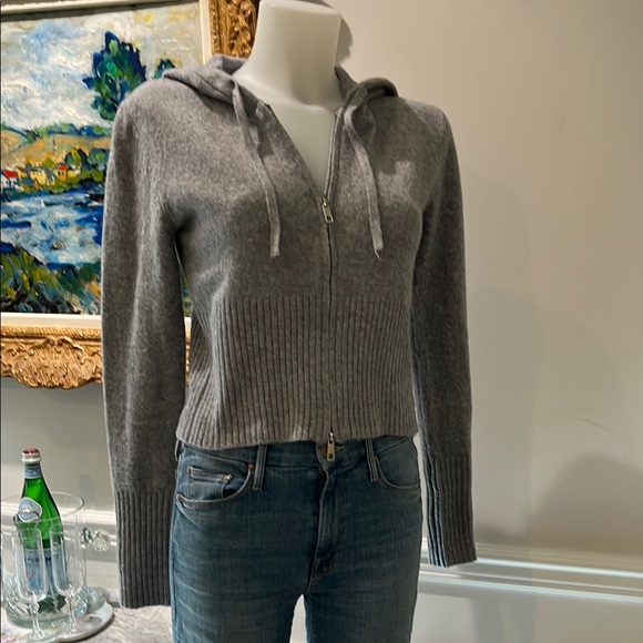 Gray Hooded Cardigan Sweater - Picture 1 of 3